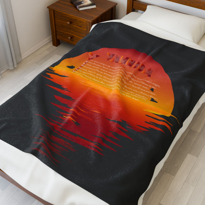 Namesakes  Acrostic Poem on Velveteen Plush Blanket - Sunset Reflection