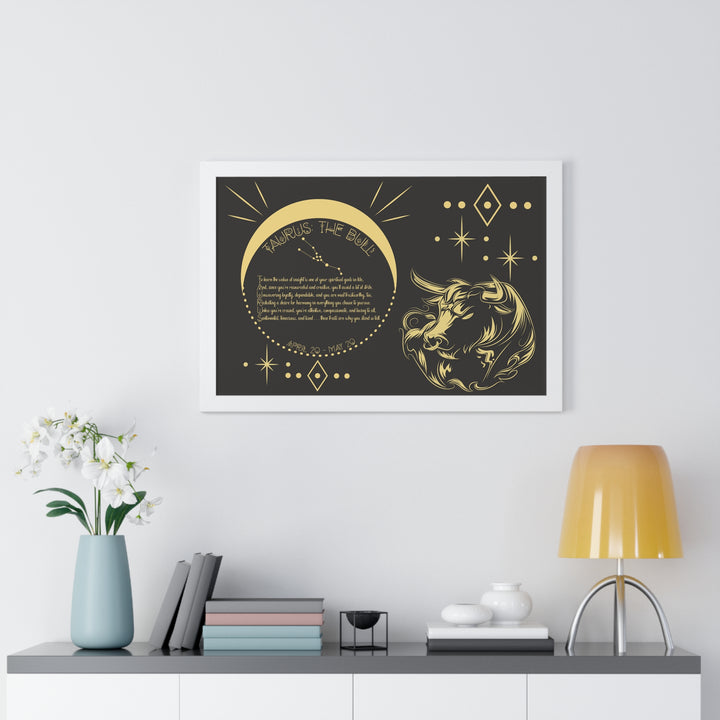 Written in the Stars Framed Acrostic Poem Print - Taurus