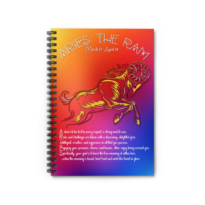 Written in the Stars "Aries" Spiral Notebook - Ruled Line