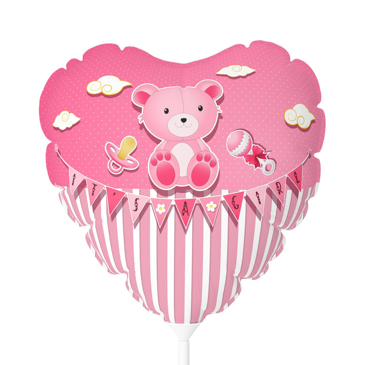 It's a Girl" 11 Acrostic Poem" Balloon - Pink-White Stripes - Personalized