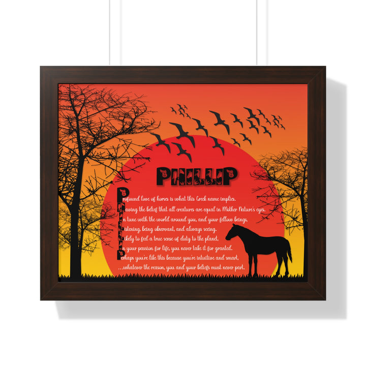 Namesakes Framed Acrostic Poem Print - Horse