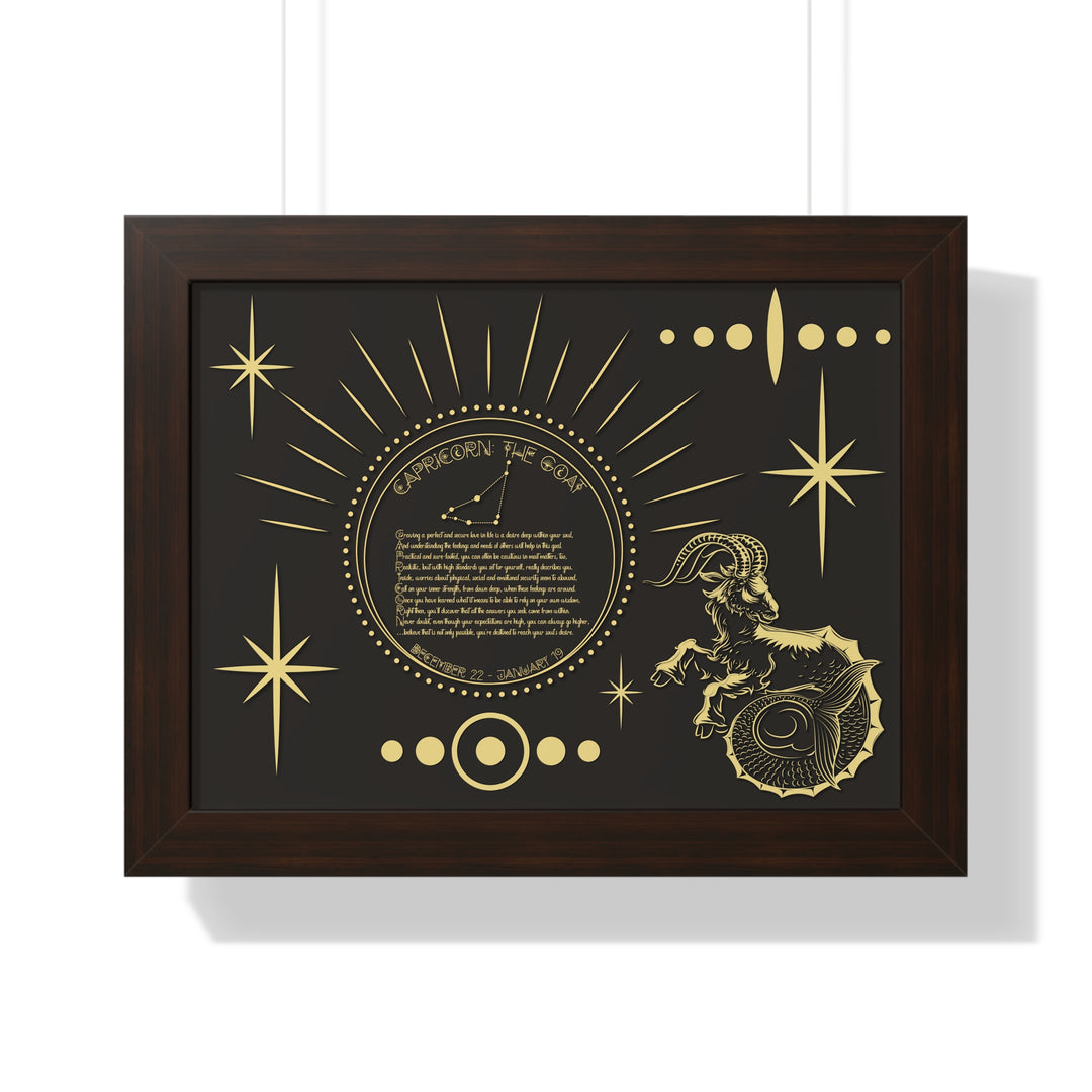 Written in the Stars Framed Horizontal Acrostic Poem Print - Capricorn