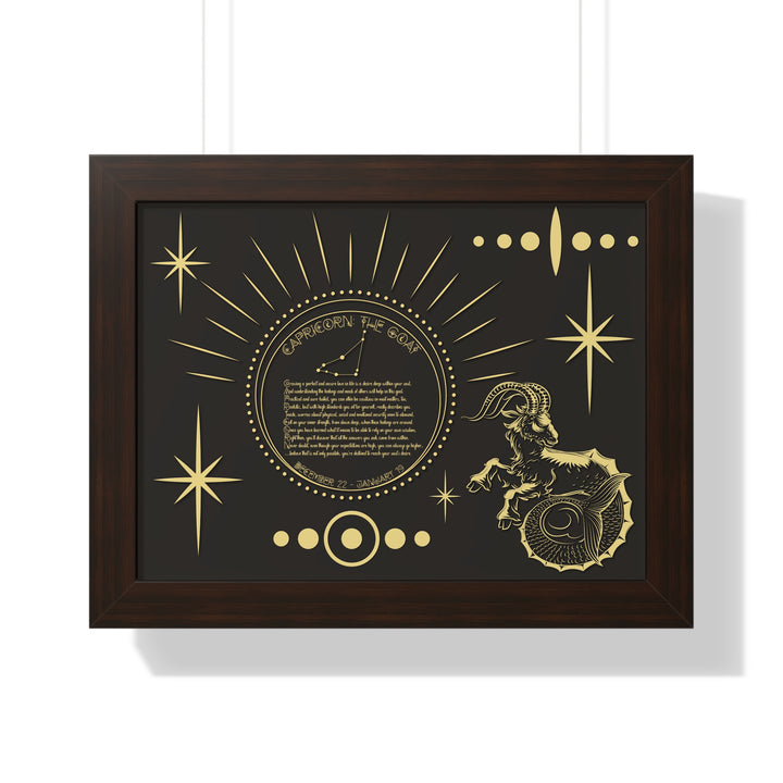 Written in the Stars Framed Horizontal Acrostic Poem Print - Capricorn
