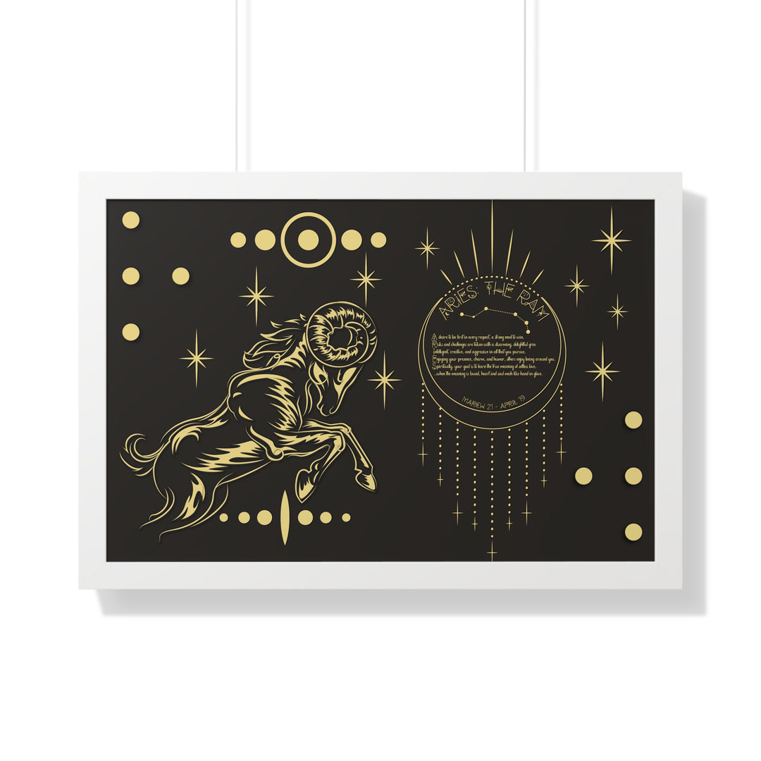 Written in the Stars Framed Horizontal Acrostic Poem Print - Aries