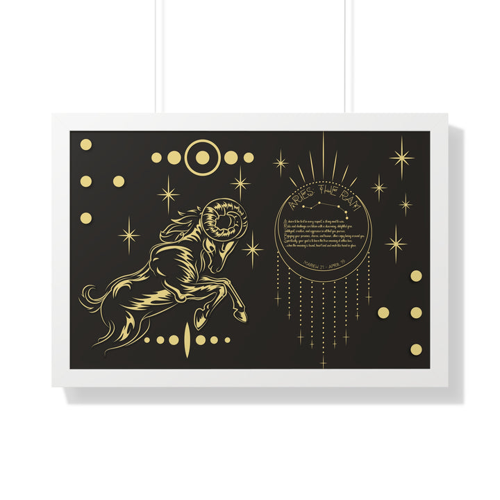 Written in the Stars Framed Horizontal Acrostic Poem Print - Aries