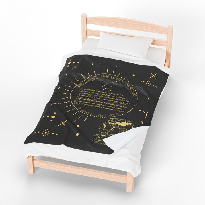 Aquarius Acrostic Poem Velveteen Plush Blanket