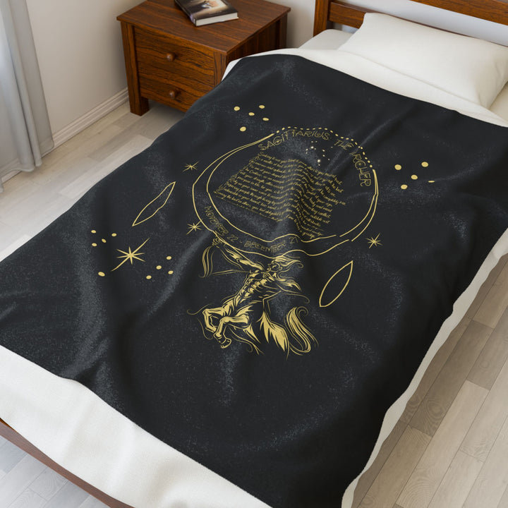Sagittarius Acrostic Poem Velveteen Blanket
