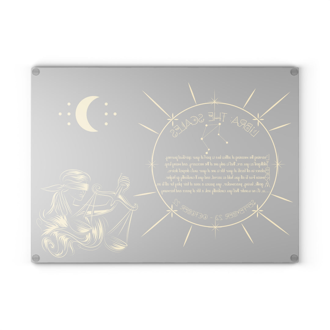 Libra Acrostic Poem Glass Cutting Board