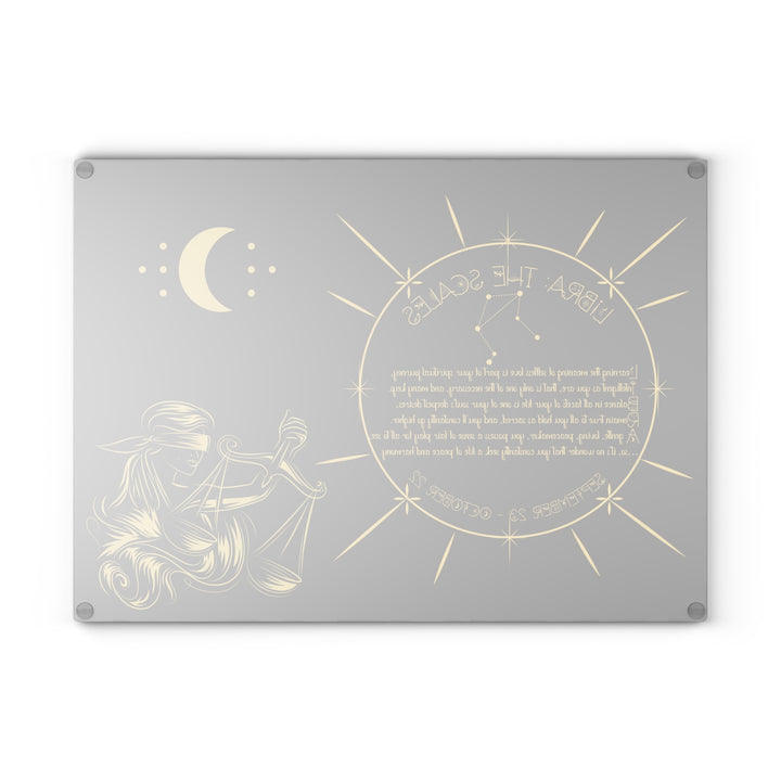 Libra Acrostic Poem Glass Cutting Board