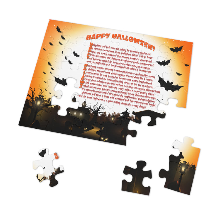 Happy Halloween Poem Jigsaw Puzzle - Tin Box