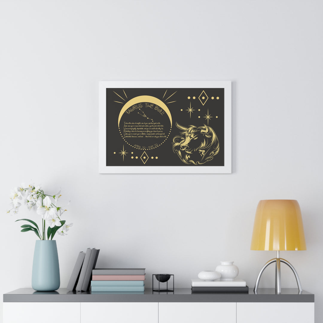 Written in the Stars Framed Acrostic Poem Print - Taurus