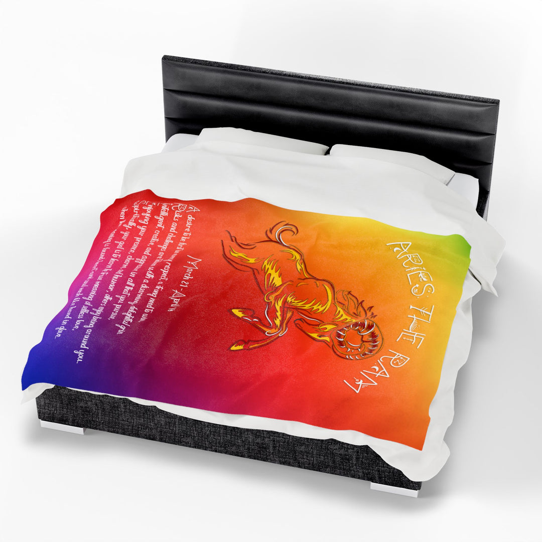Aries Acrostic Poem Velveteen Plush Blanket