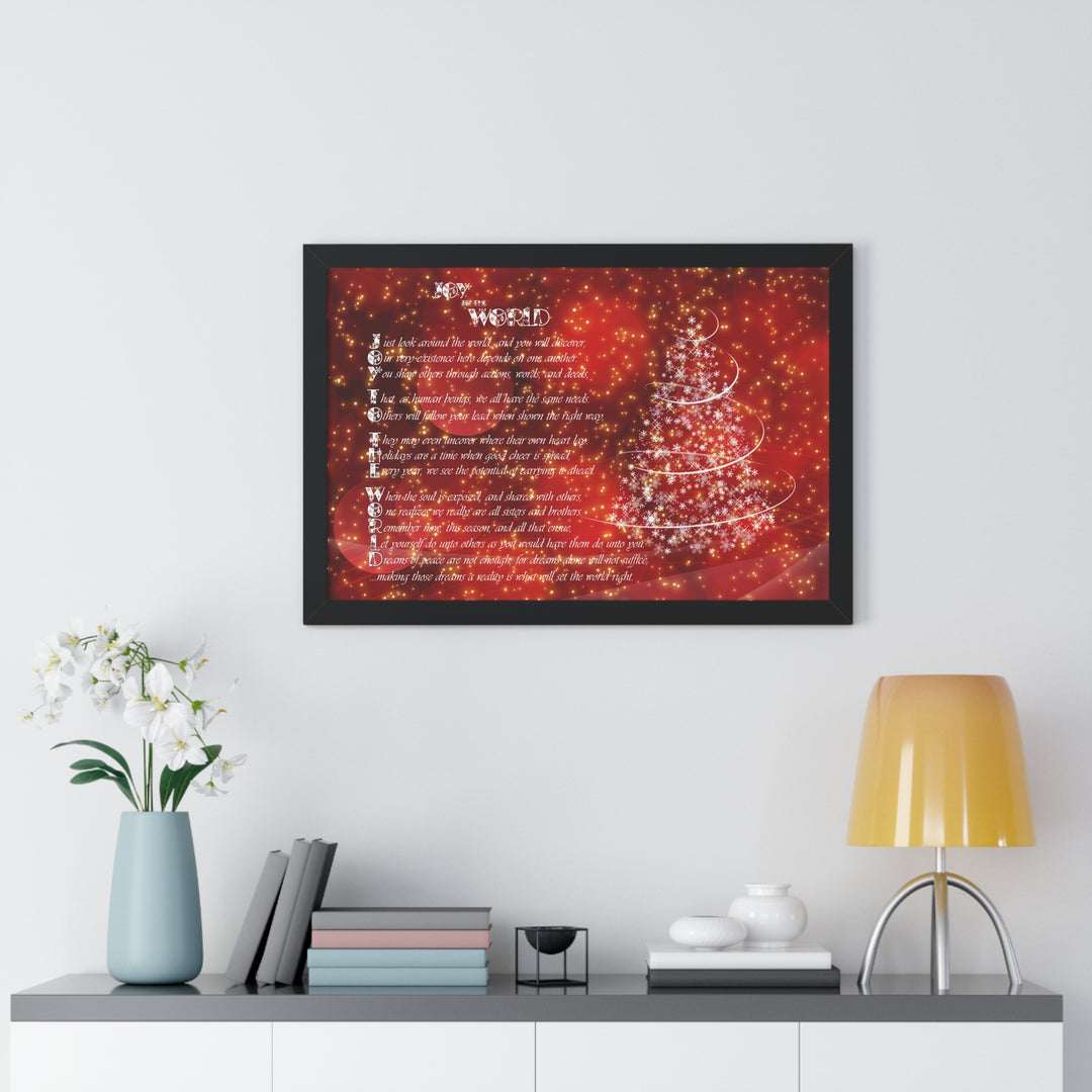 It's Just a Phrase "Joy to the World" Framed Acrostic Poem Print