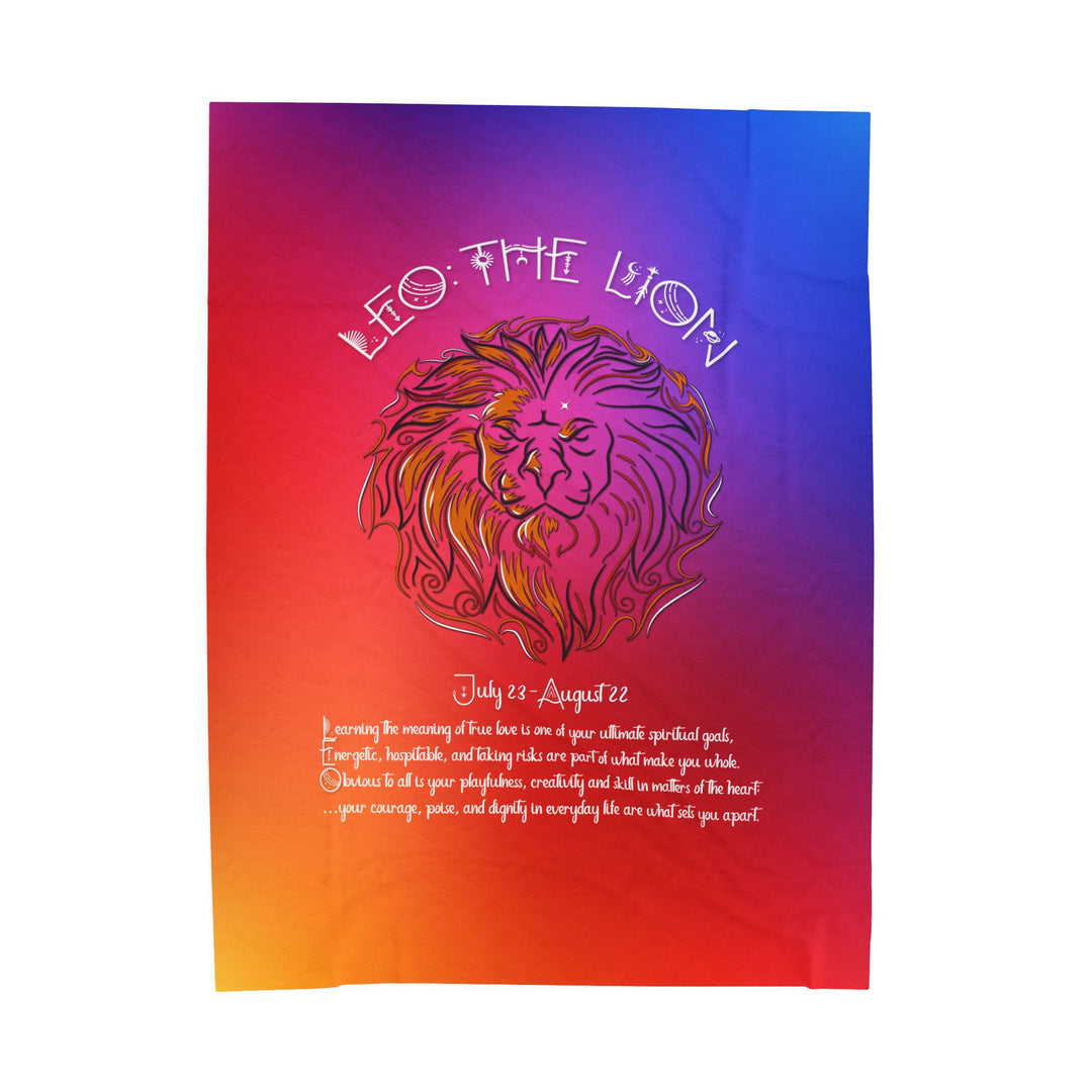 Leo Acrostic Poem Velveteen Plush Blanket - Colored