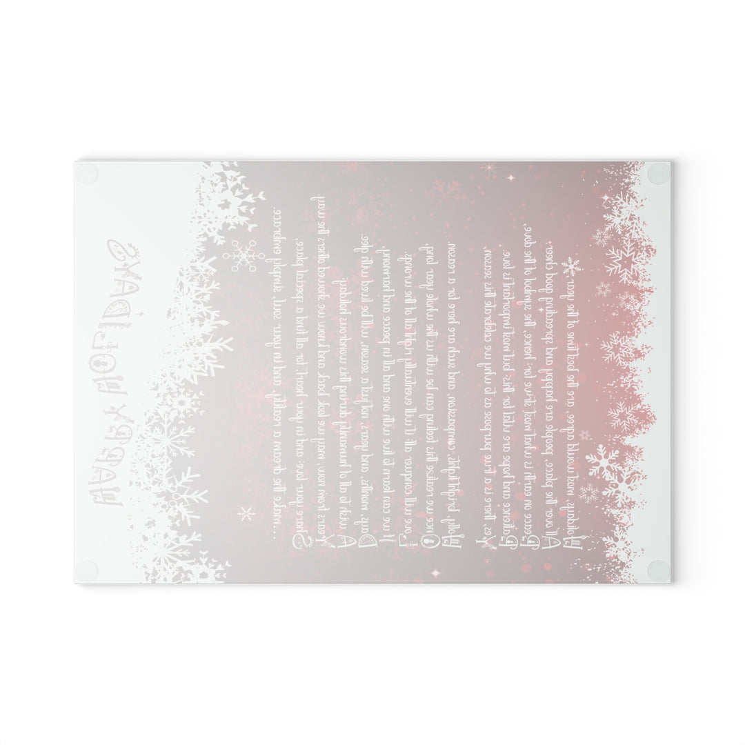 Happy Holidays Holidays Acrostic Poem Glass Cutting Board - Red - 2