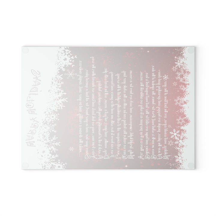 Happy Holidays Holidays Acrostic Poem Glass Cutting Board - Red - 2