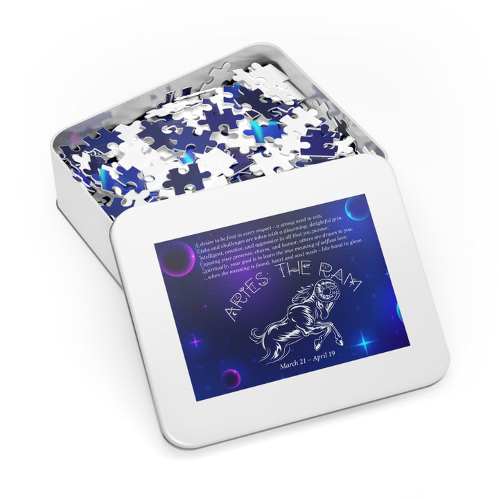 Aries Acrostic Poem Puzzle - Tin Box