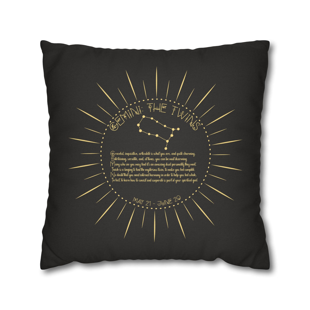 Gemini Acrostic Poem Pillow Cover
