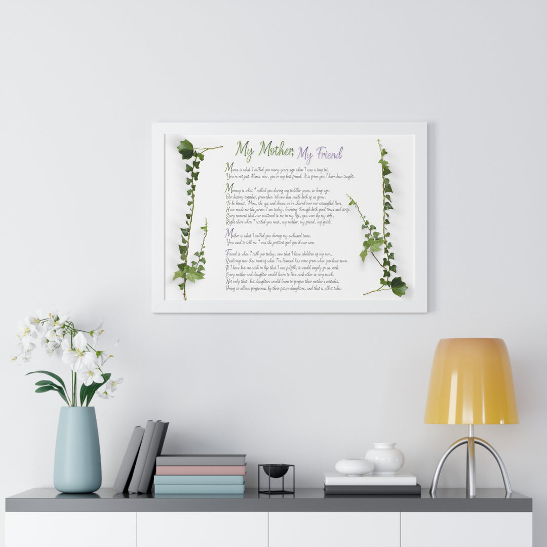 It's Just a Phrase "My Mother, My Friend" Framed Acrostic Poem Print