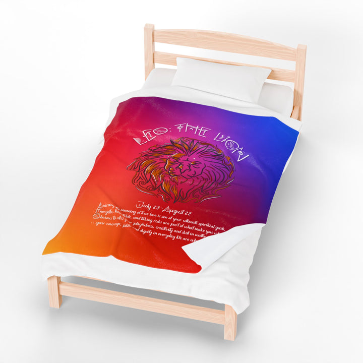 Leo Acrostic Poem Velveteen Plush Blanket - Colored