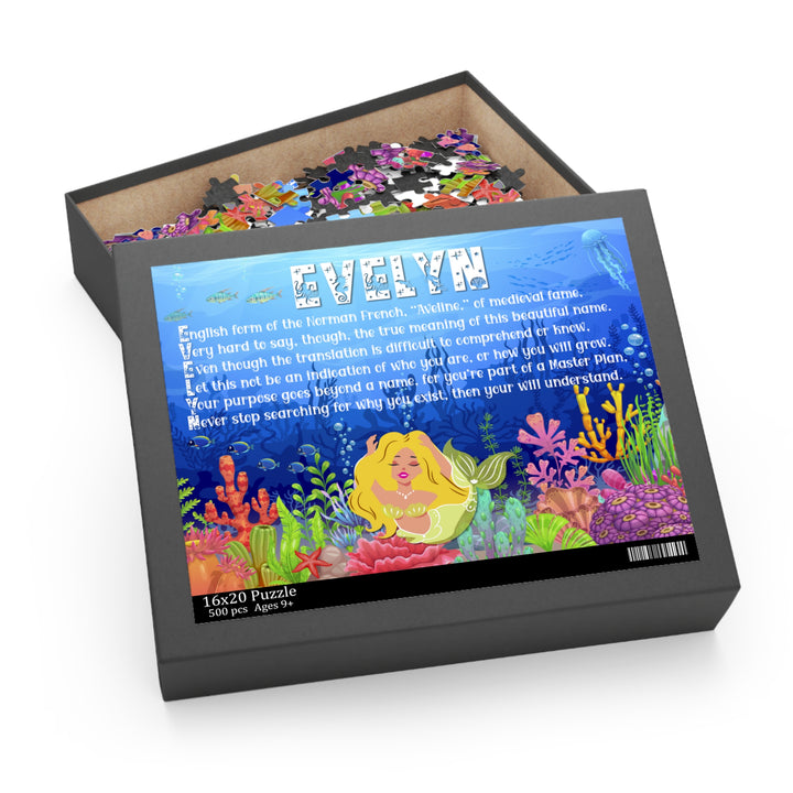 Namesakes Personalized Acrostic Name Poem Jigsaw Puzzle - Mermaid - Gold Hair