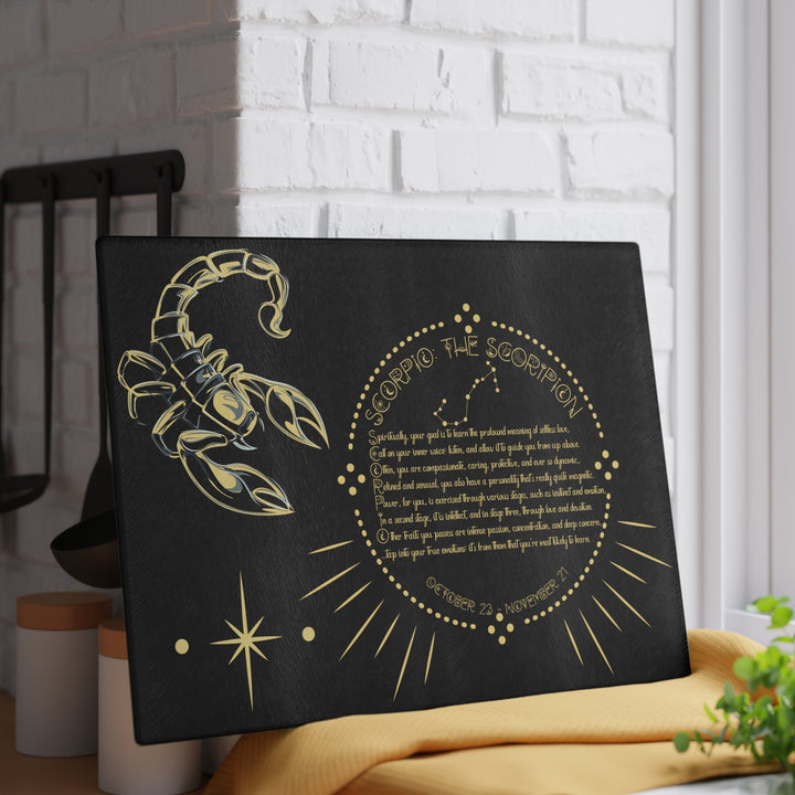 Scorpio Acrostic Poem Glass Cutting Board