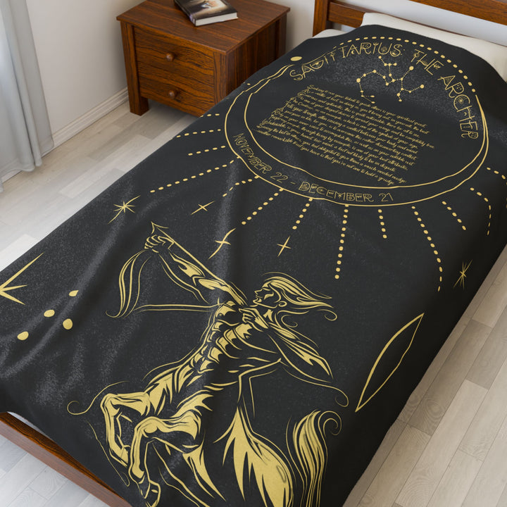 Sagittarius Acrostic Poem Velveteen Blanket