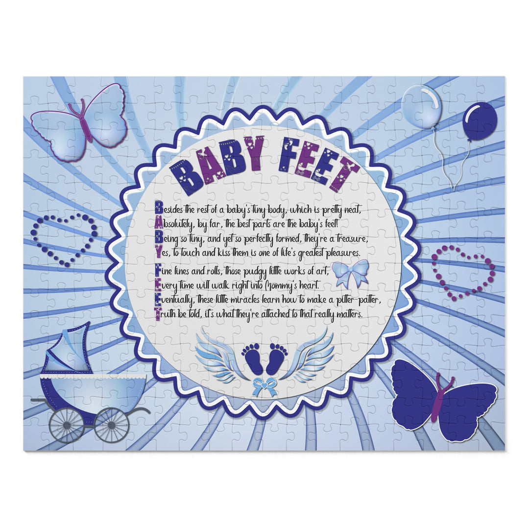 Baby Steps Acrostic Poem Jigsaw Puzzle - "Baby feet" - Blue