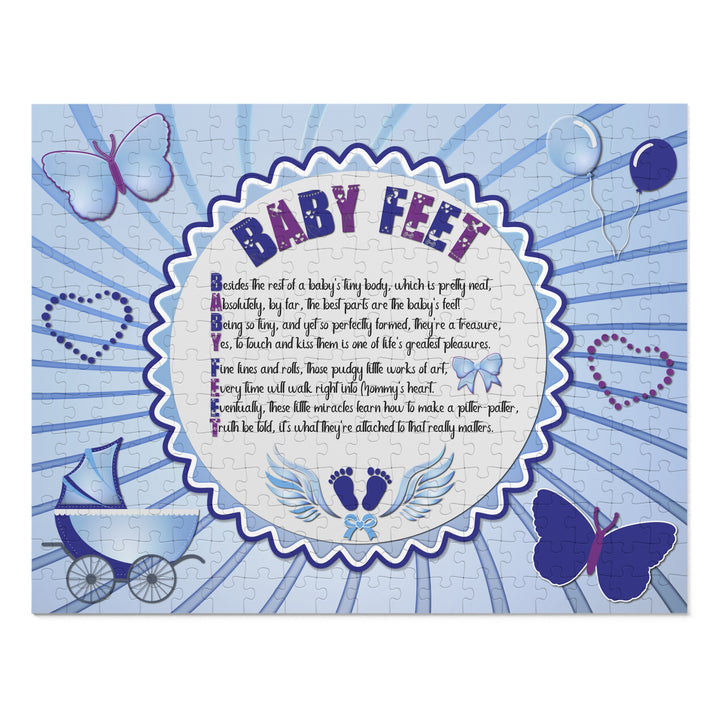 Baby Steps Acrostic Poem Jigsaw Puzzle - "Baby feet" - Blue