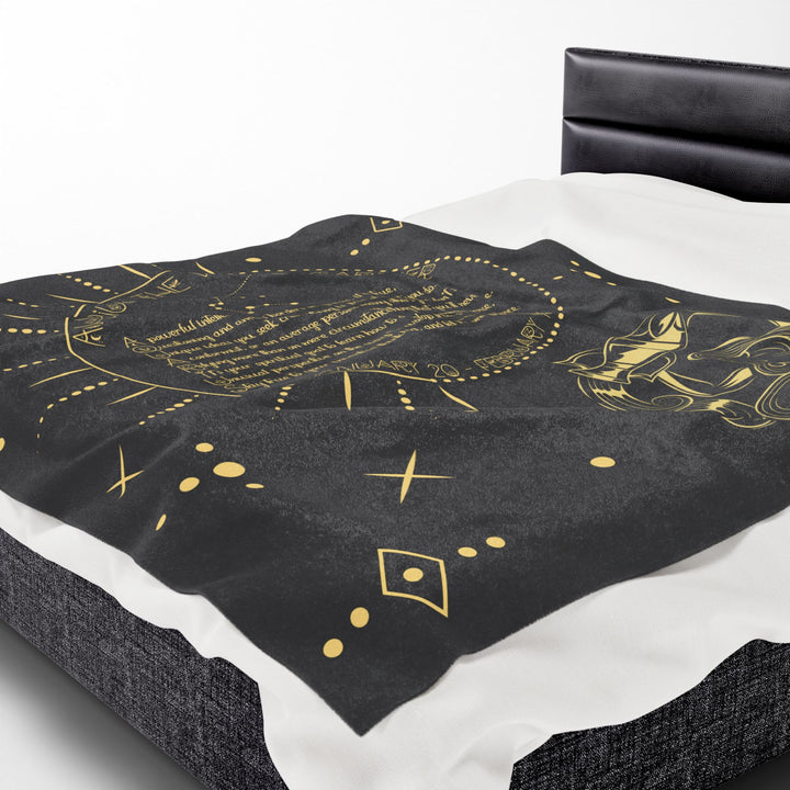 Aquarius Acrostic Poem Velveteen Plush Blanket