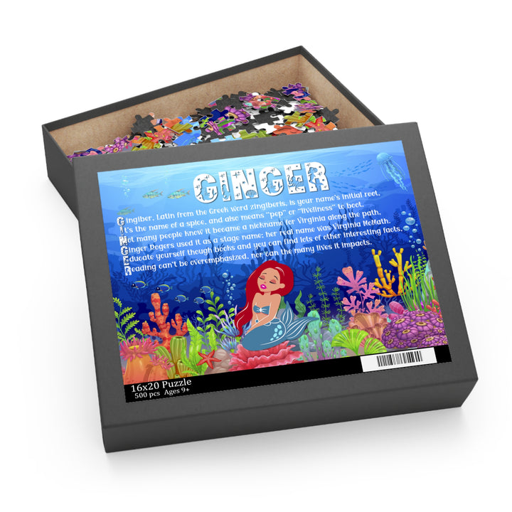 Namesakes Personalized Acrostic Name Poem Jigsaw Puzzle - Mermaid - Red Hair 2