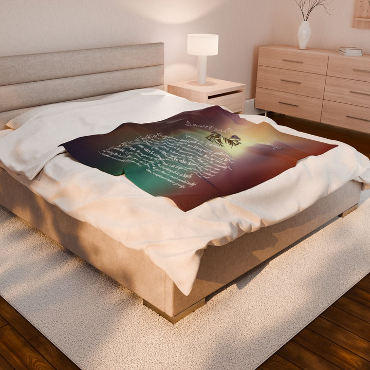 Sagittarius Acrostic Poem Velveteen Plush Blanket - Colored