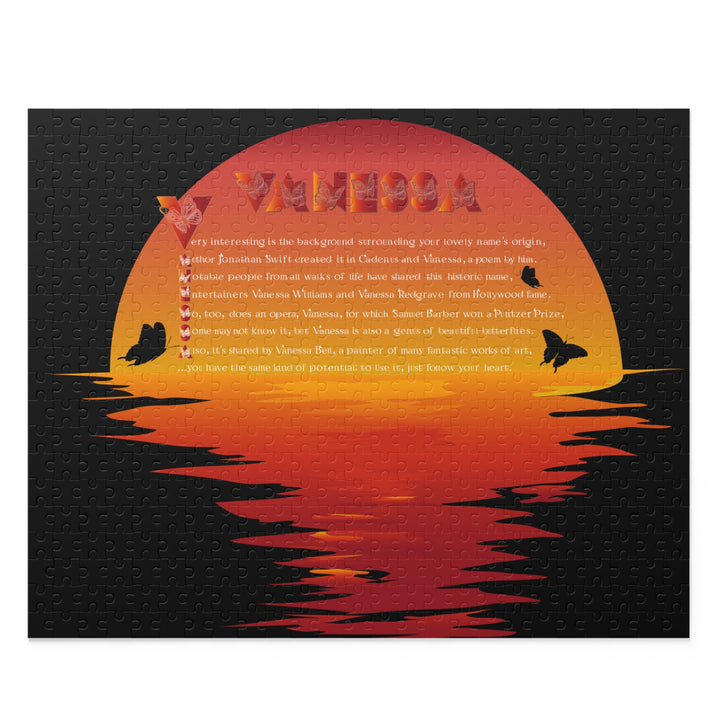 Namesakes Personalized Acrostic Name Puzzle - Sunset and Butterflies