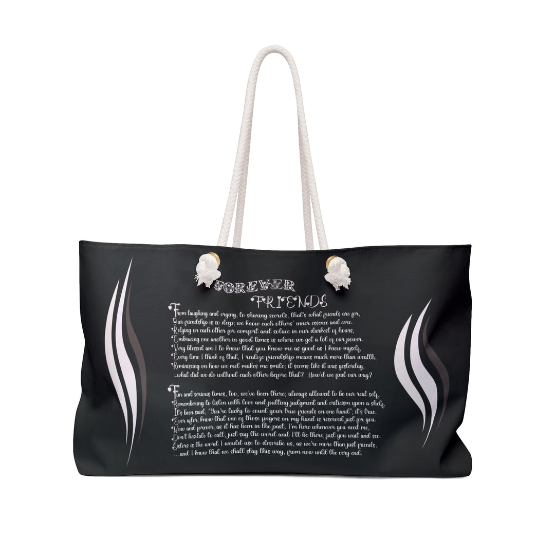 Forever Friends Weekender Tote Bag - Black and Pink - Personalized