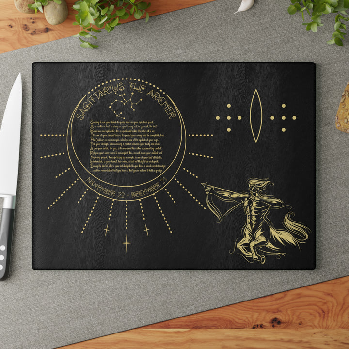 Sagittarius Acrostic Poem Glass Cutting Board