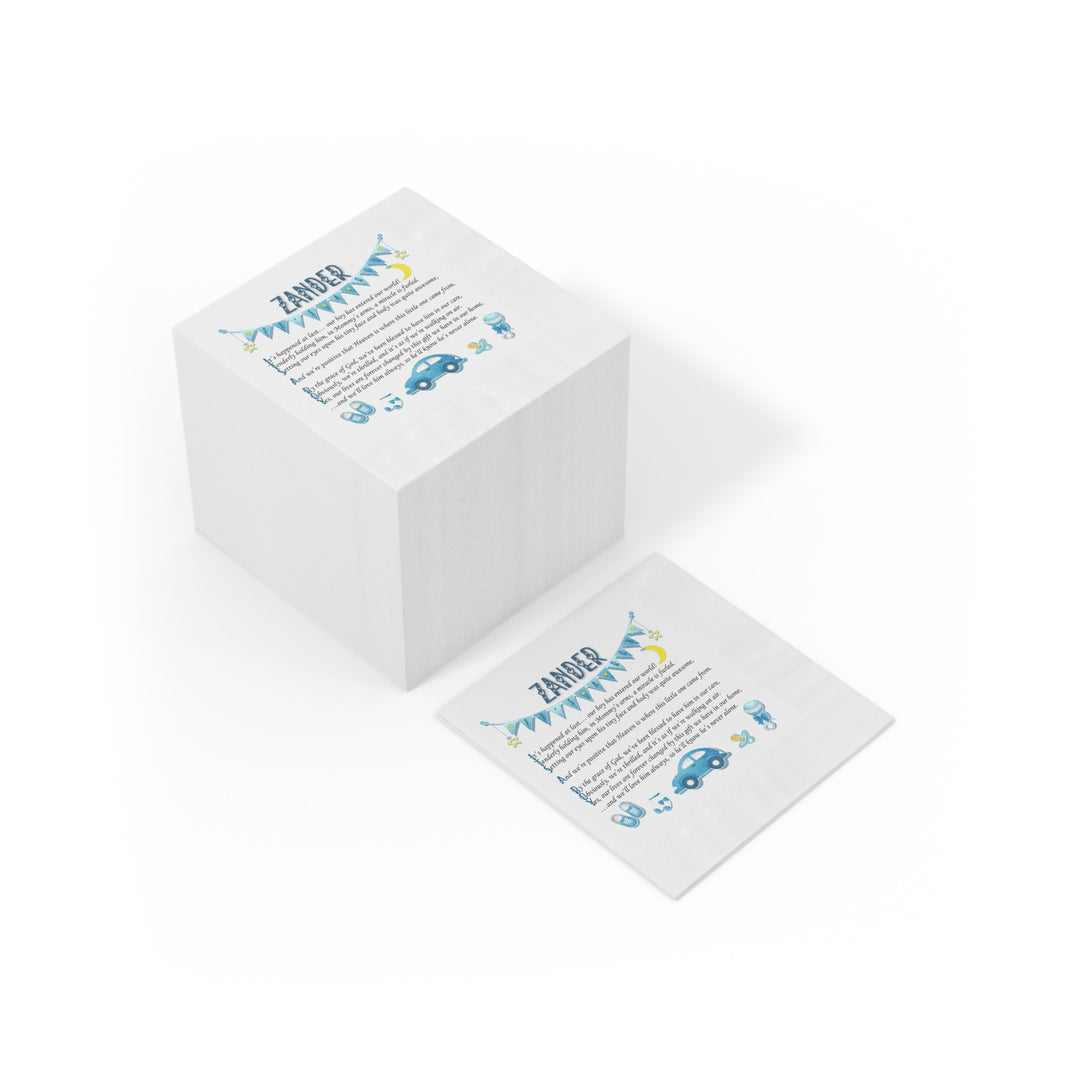 It's a Boy White Coined Napkins - Personalized