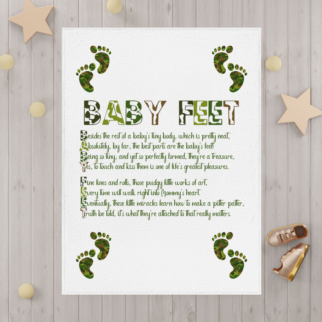 Baby Feet Acrostic Poem Blanket - Camo
