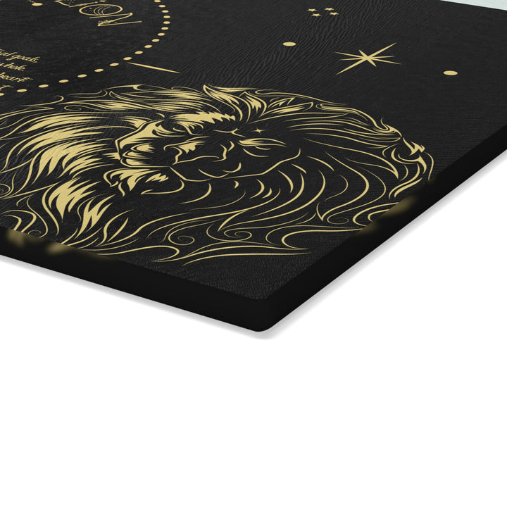 Leo Acrostic Poem Glass Cutting Board