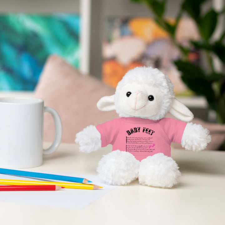 Baby Feet Acrostic Poem Stuffed Animal Collection with T-Shirt - Pink Footprints