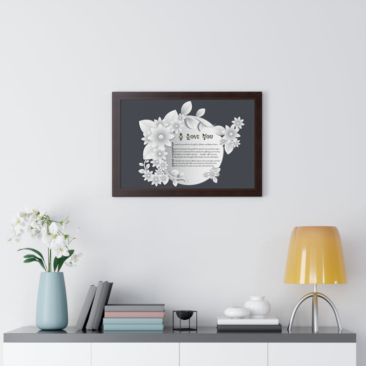 It's Just a Phrase "I Love You" Framed Acrostic Poem Print- Floral