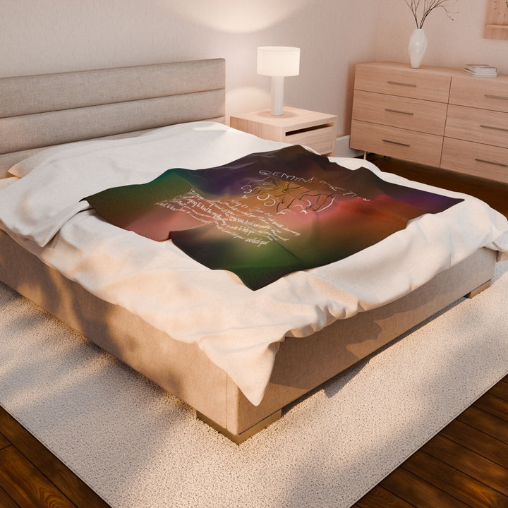 Gemini Acrostic Poem Velveteen Plush Blanket - Colored