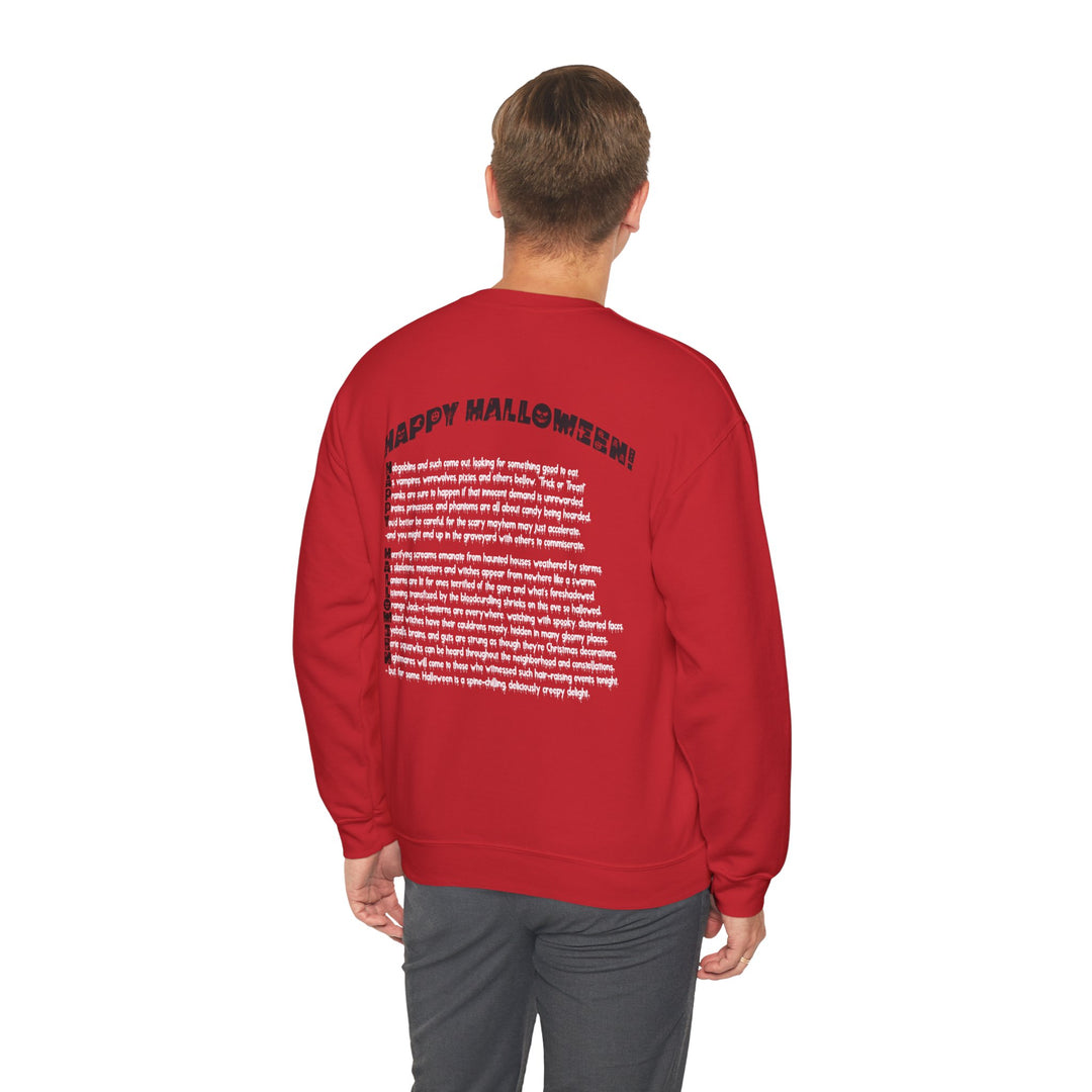 Happy Halloween Acrostic Poem Sweatshirt - "Rock On" Hand and Zombies