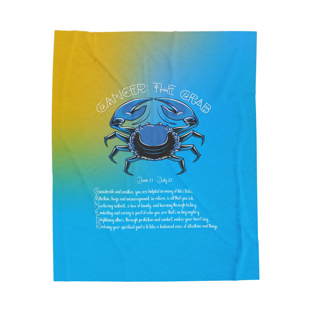 Cancer Acrostic Poem Velveteen Plush Blanket - Colored