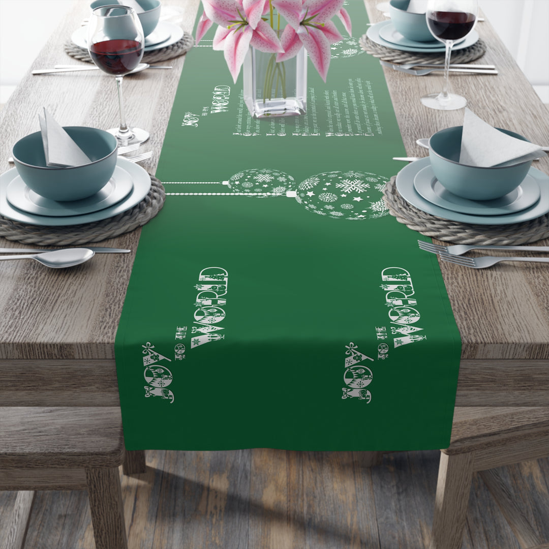 Joy to the World Acrostic Poem Table Runner - Green-Ornaments