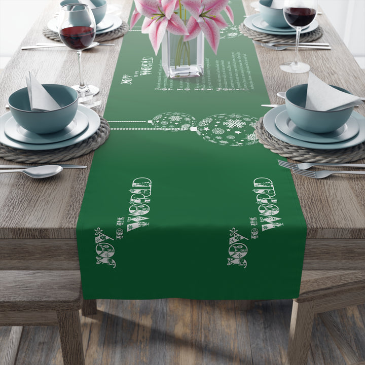 Joy to the World Acrostic Poem Table Runner - Green-Ornaments