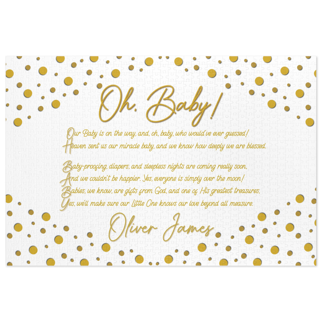 Oh, Baby! Acrostic Poem Jigsaw Puzzle - Personalized - Tin Box