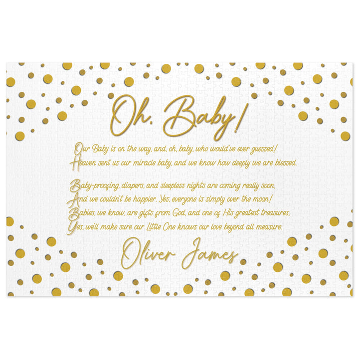 Oh, Baby! Acrostic Poem Jigsaw Puzzle - Personalized - Tin Box