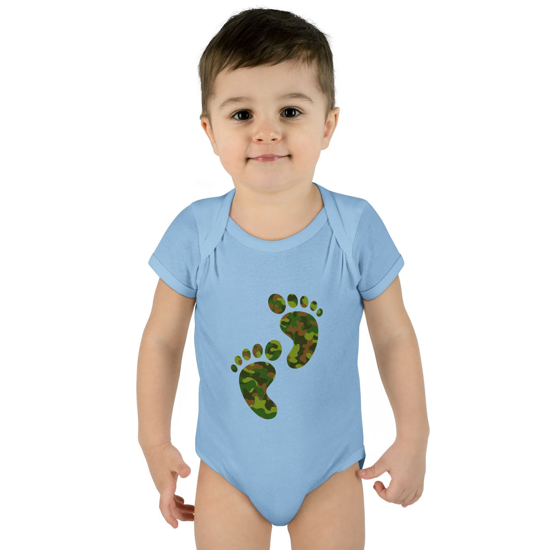 Baby Feet Acrostic Poem Baby Bodysuit - Camo