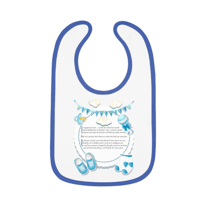 Baby Steps Acrostic Poem - Contrast Trim Jersey Bib - "It's a Boy" - Baby Items