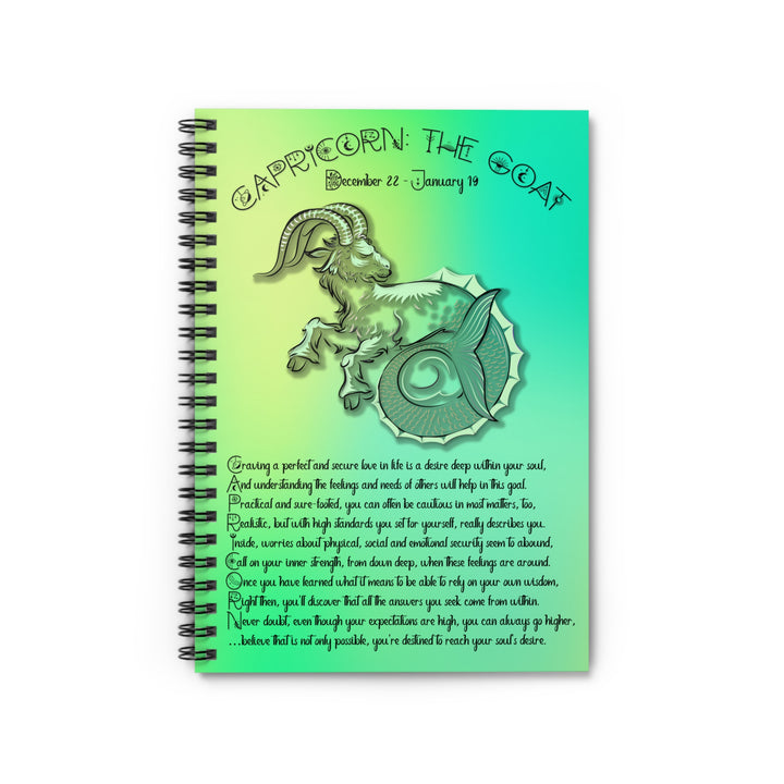 Capricorn Acrostic Poem Spiral Notebook